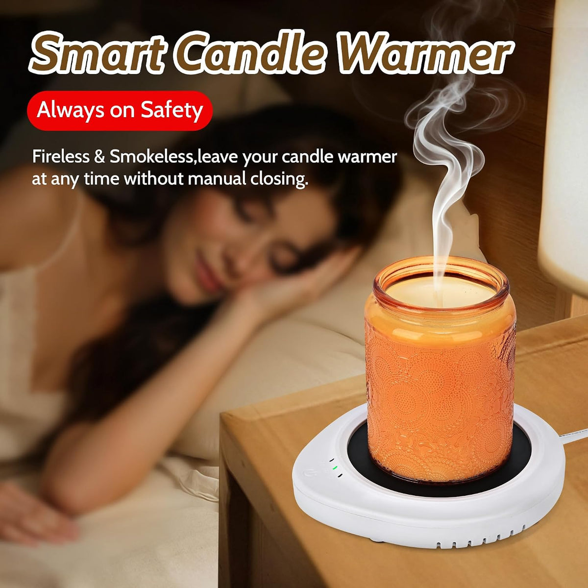 ASAWASA Candle Warmer with Timer Coffee Mug Warmers for Large Jar