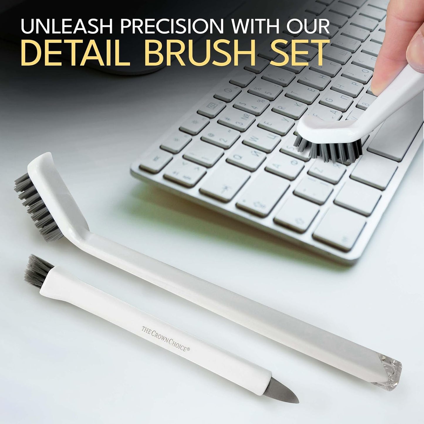 Grout Cleaning Brush Set (4 Pcs) Heavy Duty Hand Grout Scrub Brush & Detail Cleaning Brush Set for Baseboards,Floor, Corners, Shower, Bath Tub & Tiles