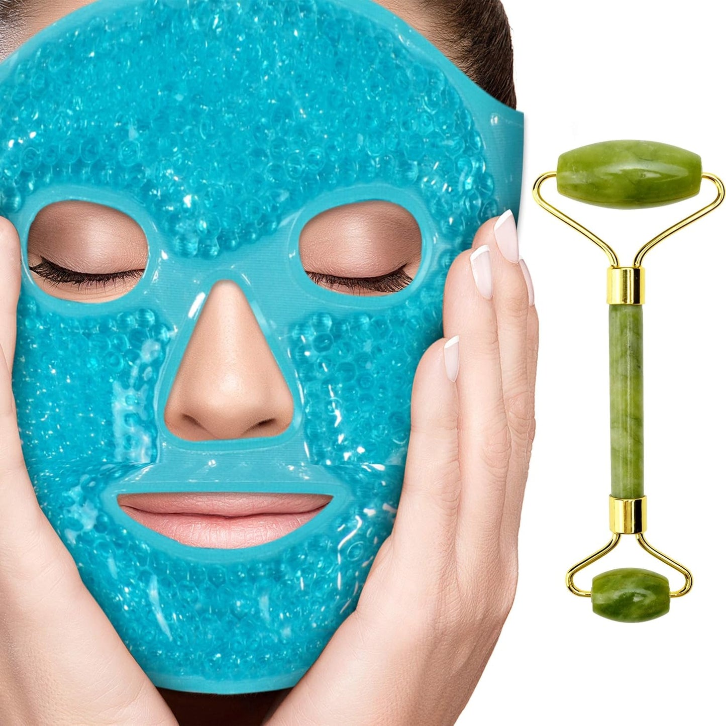 Cooling Gel Eye Mask Cold Compress for Puffy Eyes, Dark Circles, Headaches, Purple