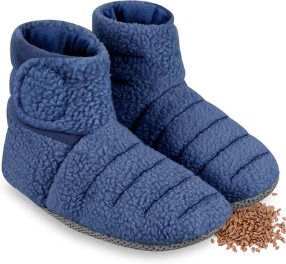 REVIX Microwavable Booties for Cold Feet, Heated Slippers, Navy S