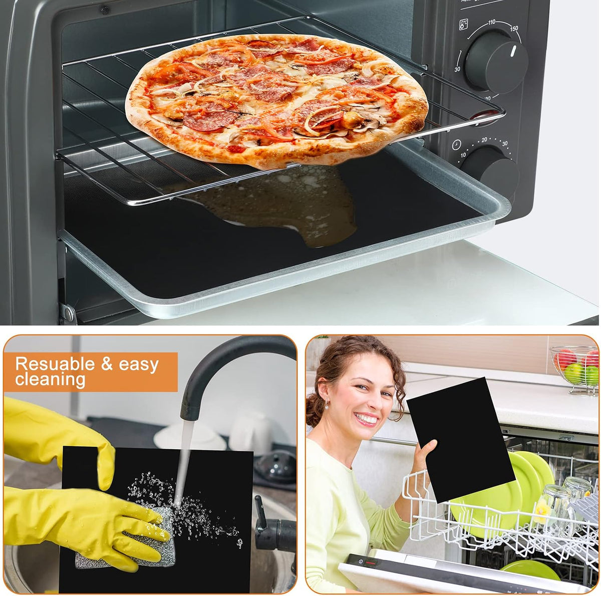 6 Pack Air Fryer Liners Compatible with Cuisinart, 9 x 11 Inch