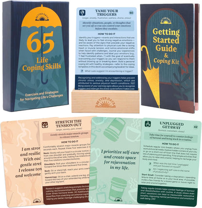 Better Days Coping Cards - 65 Therapy Cards for Stress, Anxiety, Anger