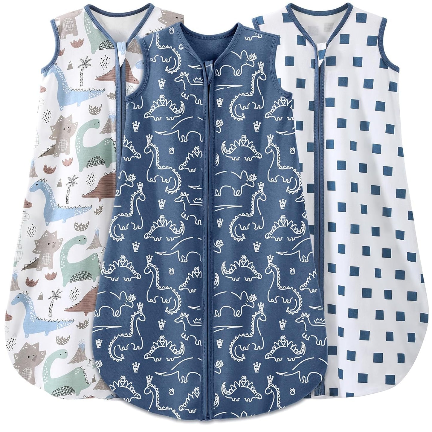 Yoofoss Baby Sleep Sack 0-6 Months Wearable Blanket for Babies 100% Organic Cotton 2-Way Zipper TOG 0.5 Toddler Sleeping Sack 3 Pack, Sleep Sacks
