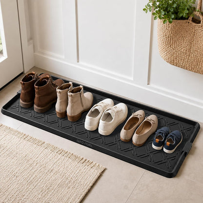 Boot Tray for Entryway, Rubber Shoe Mat, Waterproof Shoe Tray