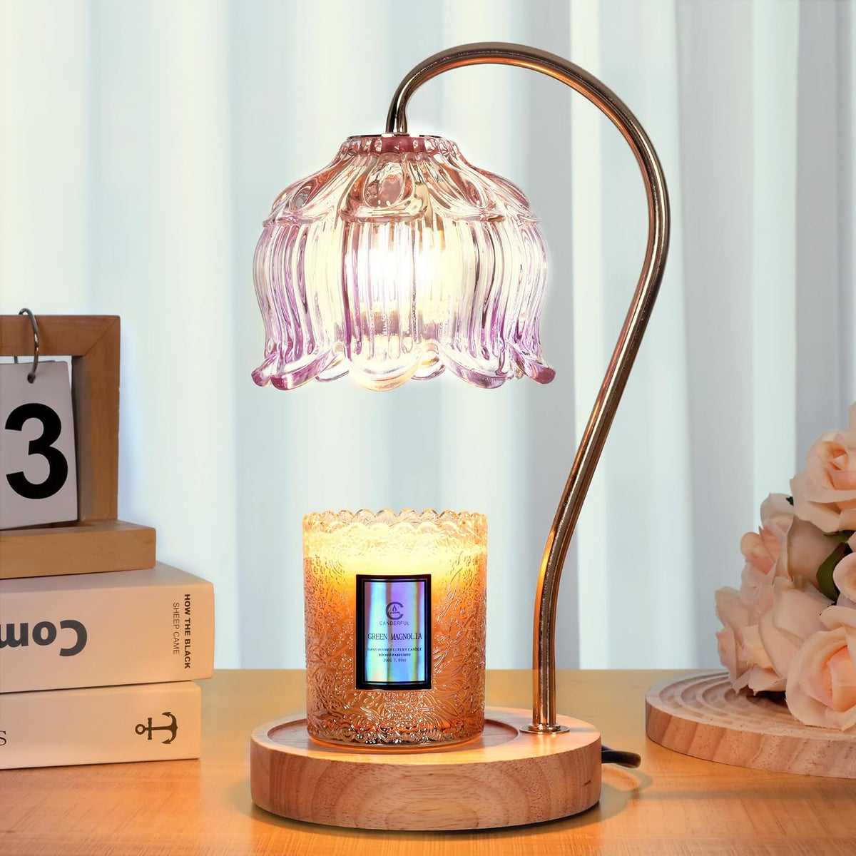 Flower Candle Warmer Lamp with Timer & Dimmer