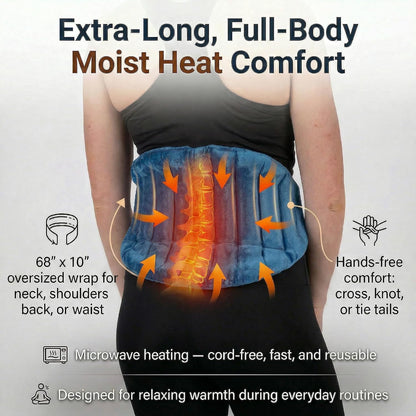 Microwavable Ultimate Body Wrap, 68" x 10" | Therapeutic Moist-Heat Relief, Extra-Long, Full-Body Coverage, Reusable