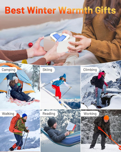 Hand Warmers Rechargeable 2 Pack, Electric Hand Warmers, Fast Heating, Portable Pocket Heater, 2 in 1 Quick Charge Hand Warmer for Outdoor Indoor, Warmer Gift for Christmas, Golf, Camping
