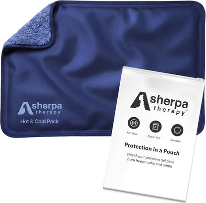 Medium Flexible Gel Ice Packs Reusable - Hot and Cold Soft Ice Packs for Injuries Reusable for Ankle, Arm, Foot, Leg, Back Pain Relief - 8" x 12" - Purple