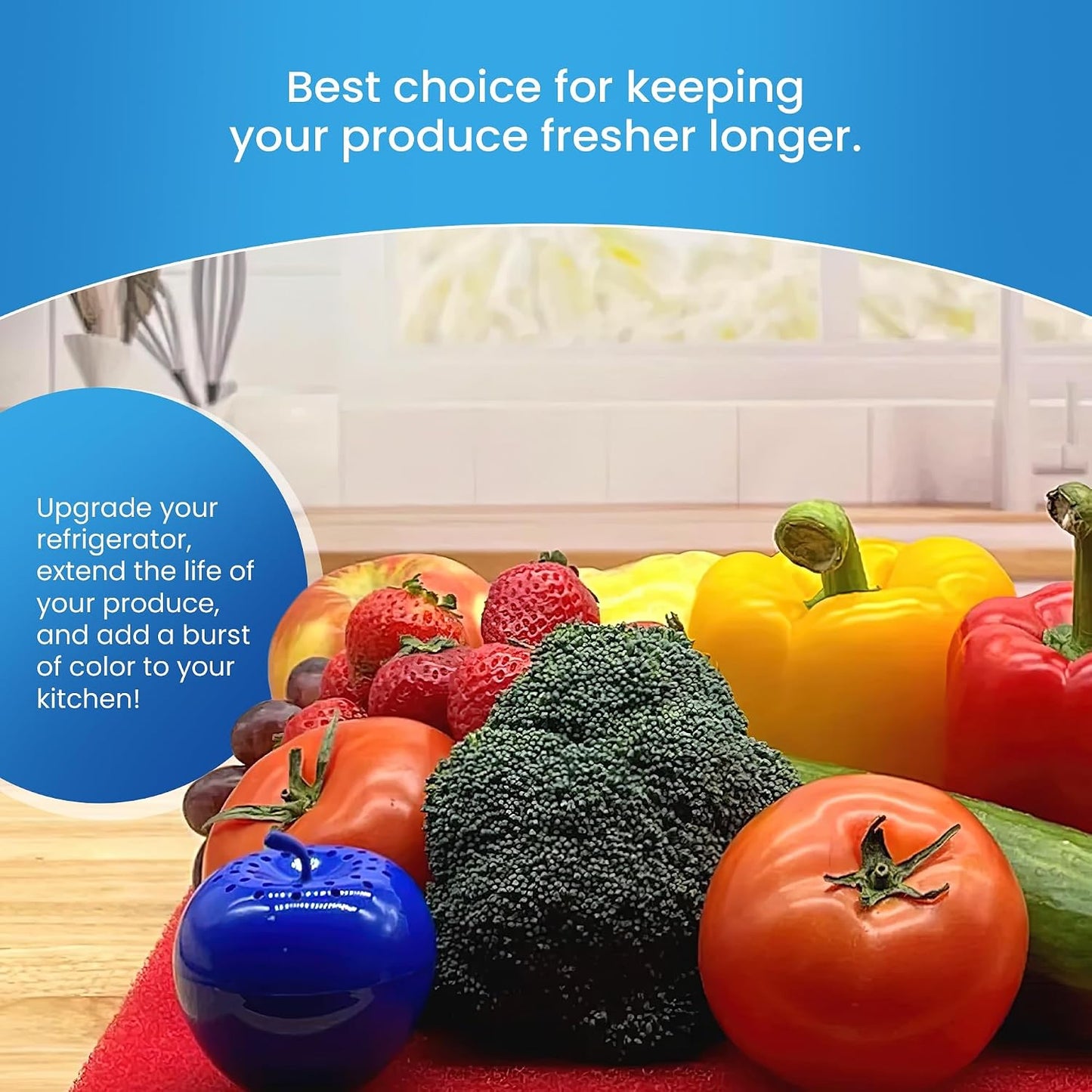 Bluapple FreshMats - Refrigerator Bin Liners, Fridge Drawer Mats - Keeps Produce Fresh Longer, Prevents Bruising, Promotes Air Circulation - BPA-Free Polyurethane Foam - (4-Piece Set, 12"x15", Green)
