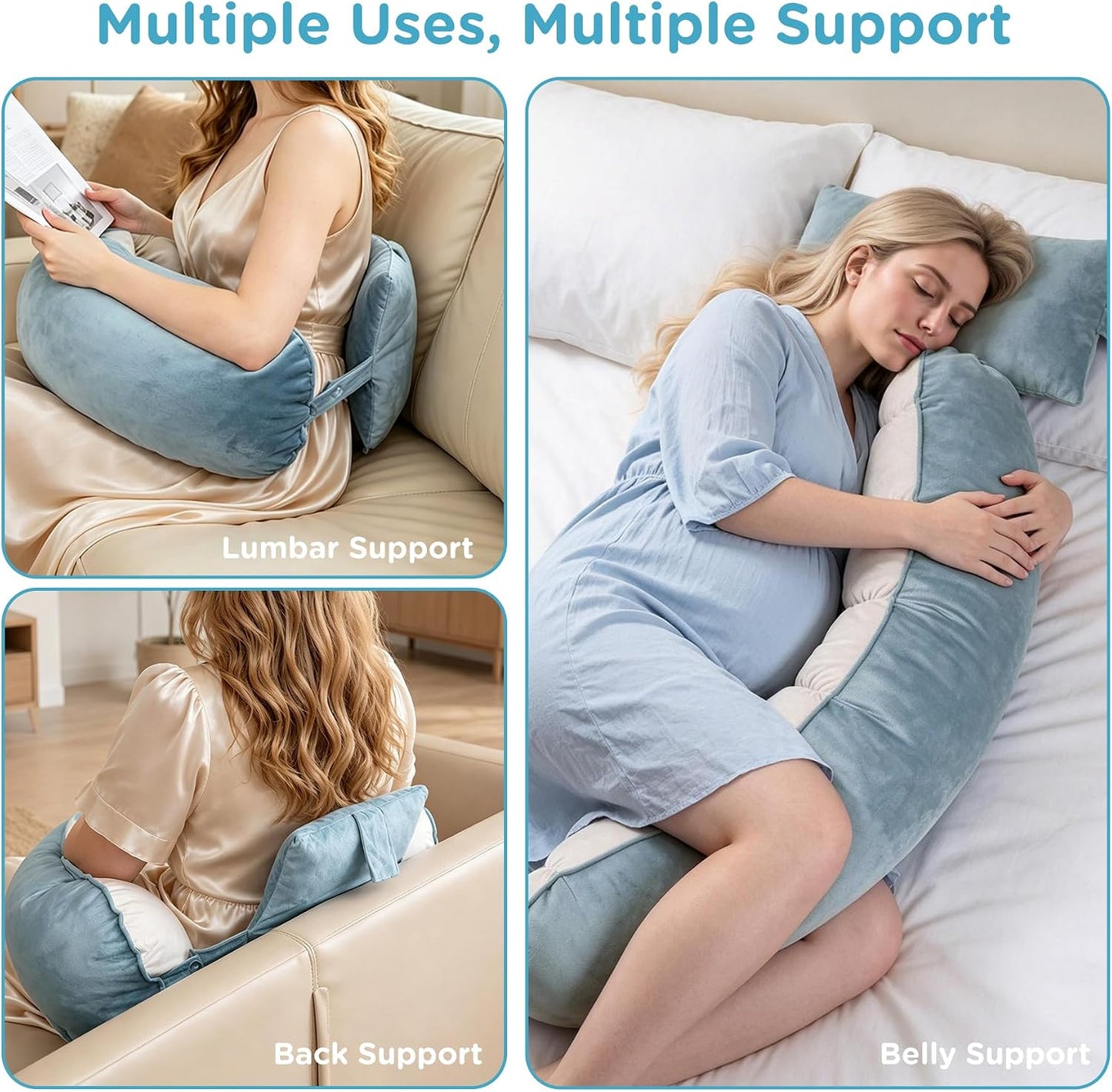 Ergonomic Reading Pillow with Arm & Back Support, U-Shaped | Long Round Lap Pillow, For Side Sleep, Crochet, Game, Work, Siting In Bed & Sofa, Short-pile Fabric, Memory Foam, Dark Grey