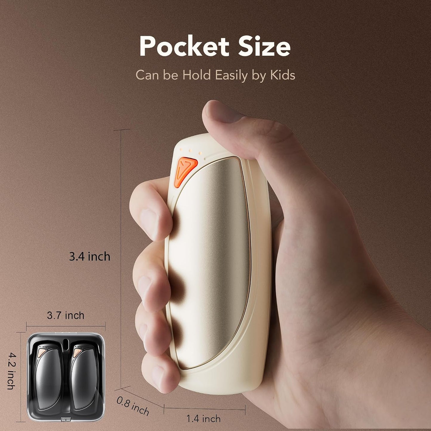 14000mAh Rechargeable Hand Warmers 2 Pack, Ultra-Long Battery Life Portable Heater, Dual-Side Fast-Heating, USB-C Charging Case Gifts for Outdoor Camping Hunting