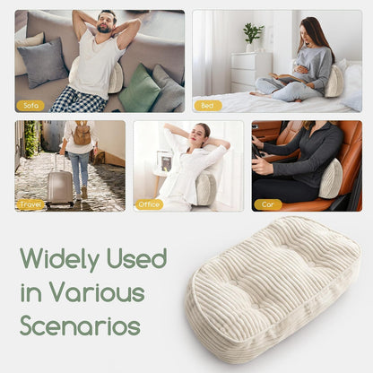 HIGOGOGO Lumbar Support Pillow for Recliner Chair/Accent Chair/Couch/Office Chair, Tufted Corduroy Back Support Cushion for Elderly, Recliner Cushions for Back Rest, Pain Relief, Reading, Dark Grey