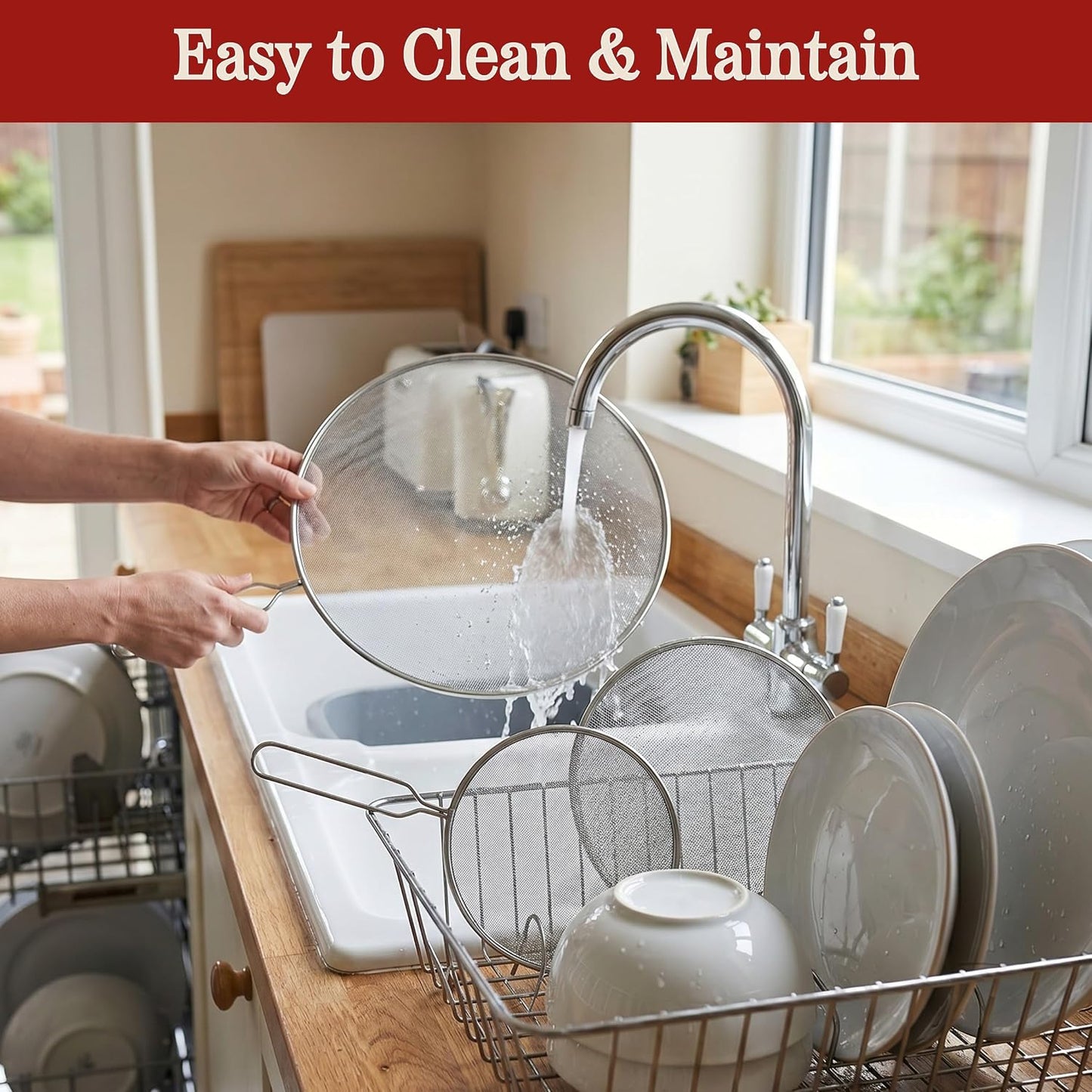 Classic Cuisine Splatter Screen Set, Silver, 3-Piece-Set, 17.25”/16”/15.25” | Fine Mesh Stainless-Steel Grease Splatter Guard for Pots, Pans, and Skillets, Kitchen Gadgets