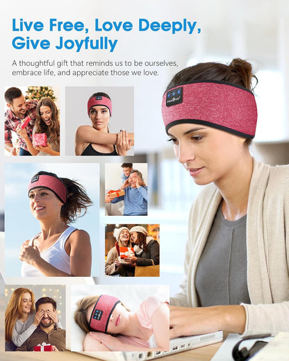 MUSICOZY Sleep Headphones Bluetooth Headband Headphones for Side Sleepers | Sleeping Headbands Wireless Sports Earphones Sweat Resistant Earbuds for Workout Running Cool Gadgets Unique Gifts for Women