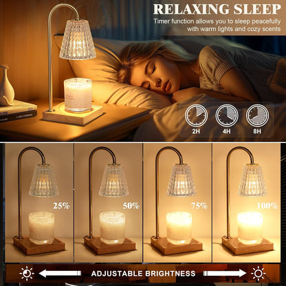 Hong-in Candle Warmer Lamp with Timer, House Warming Gifts New Home Decor | Dimmable & Adjustable Height, Electric Wax Warmer for Scented Wax Jar Candles,Gifts for Women Mom Sister