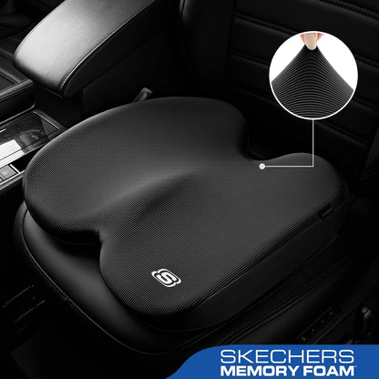 Skechers Seat Cushion, Ergonomic Memory Foam Cushion for Long Sitting Hours on Office & Home Chair, Car Seat Cushion for Sciatica, Coccyx Cushion,Brown