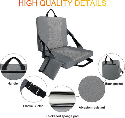 Heated Stadium Seats for Bleachers,Foldable Heated Seat Cushion,Portable Seat Pad,USB Powered Great for Outdoor Sports,Concerts,Camping (No Power Bank) (Grey)
