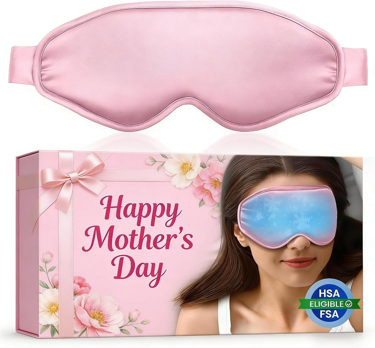 Cooling Eye Mask for Puffy Eyes: Fsa Eligible Items Hsa, Face Ice Eye Pack for Migraine After Surgery Relief - Reusable Cold Compress for Headaches Puffiness - Comfortable Weighted Fit Gel Sleep Mask