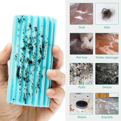 4 Pack Damp Dusting Sponge Duster, Grey Dust Cleaning Sponge, Reusable Household Cleaning Sponge Tool for Blinds, floorboards, Fan Blades, Vents, Glass, Railings, Mirrors