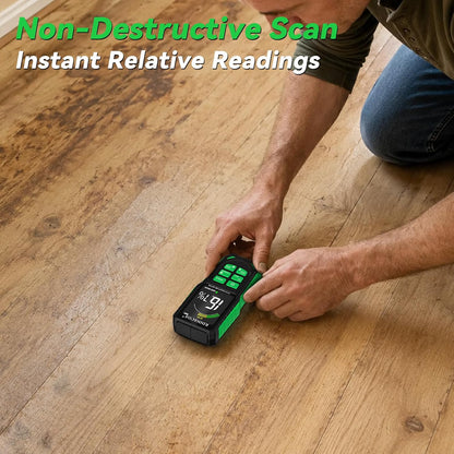 Pinless Moisture Meter for Wall,Floor – Digital Moisture Tester | With 3-Color LCD Display, Audible Alarm & HOLD Function, Ideal for Home Inspections
