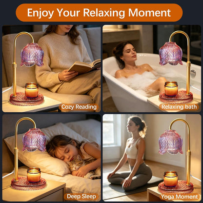 Candle Warmer Lamp with Timer and Dimmer, Adjustable Height Design