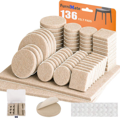 Felt Furniture Pads 300 Pieces, Furniture Pads for Hardwood Floors Black | Self-adhesive felt pads prevent scratches and noise, ideal for chair legs, suitable for hardwood floors and indoor furniture