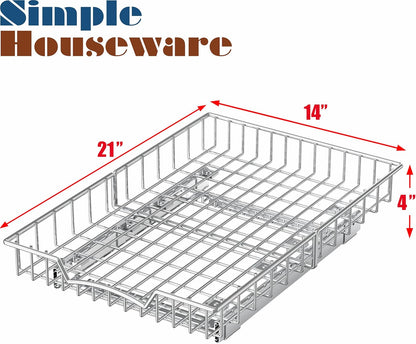 Simple Houseware Under Cabinet Pull Out Sliding Shelf, 21" Dx11 W, Chrome