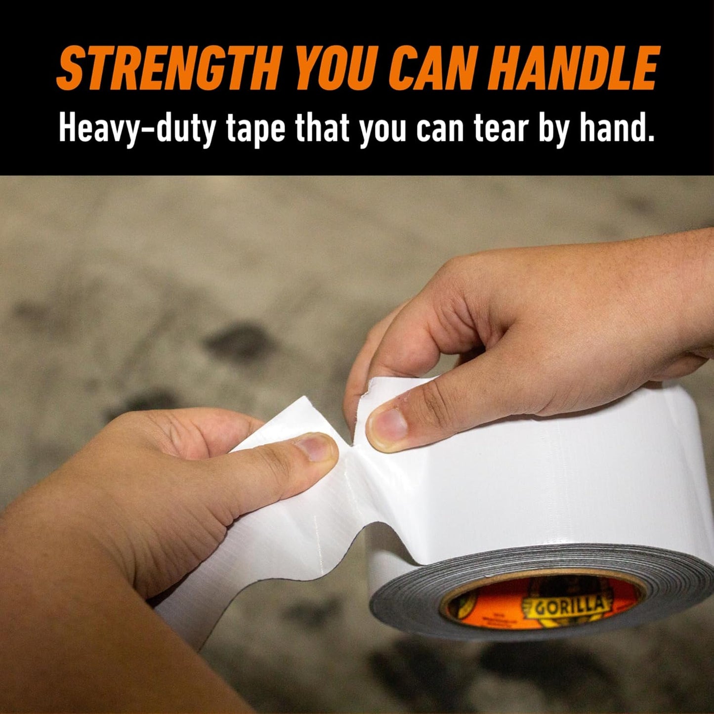 GORILLA Tape Tough & Wide, White, 2.88" x 25 yd | Double-Thick Adhesive, Grips Rough Surfaces, Heavy Duty, Weather Resistant for Indoor or Outdoor Use