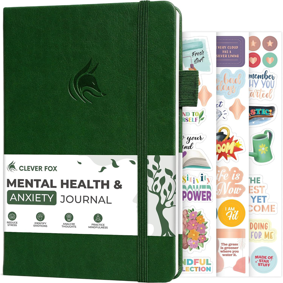 Clever Fox Mental Health & Anxiety Journal CBT Prompts 5.8x8.3 Lavender