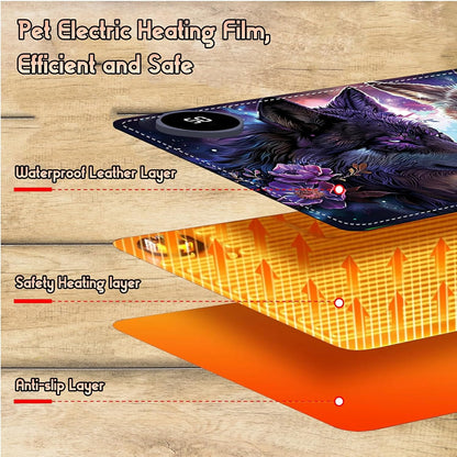 Heated Desk Pad Heated Large Mouse Pad, Electric Quickly Warm Desk Mat with 3 Levels Heating 3 Hours Auto Shut-Off, 31.5" x 13" Warm Gaming Mousepad Hand Foot Warmer, Baby Elephant