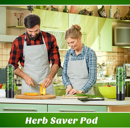 Herb Keeper for Refrigerator, Herb Saver for Refrigerator, Vegetable Preservation Bottle for Cilantro, Mint, Parsley, Asparagus, Keeps Greens Fresh for 2-3 Weeks (Green)