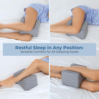 5 STARS UNITED Half Moon Bolster Semi-Roll Pillow and Knee Pillow for Side Sleepers - Bundle, 100% Memory Foam