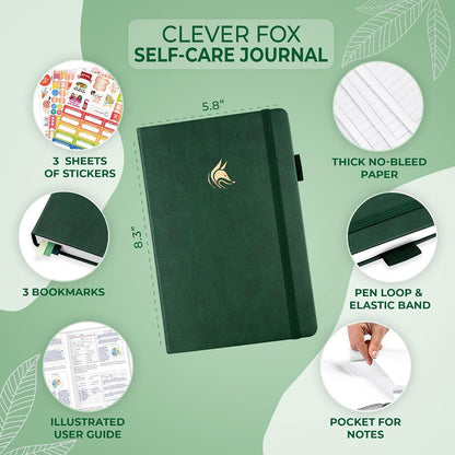 Clever Fox Self-Care Journal for Women, Daily Planner 5.8x8.3 Mystic blue