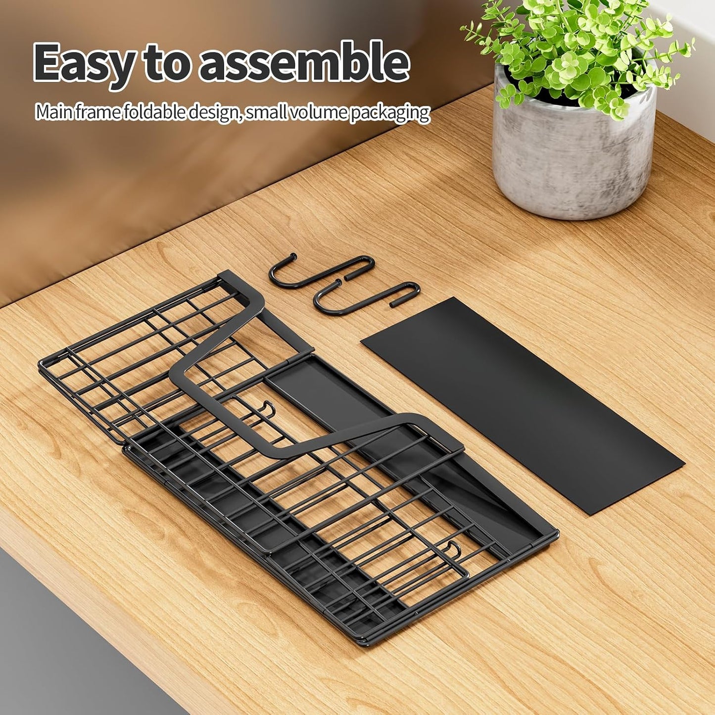 Magnetic Shelf for Fridge, Fruit Basket Magnet Shelves with 2 Hooks | Potato and Onion Storage Bins, Black Magnetic Organizer Side of Fridge Storage, Magnetic Spice Rack for Refrigerator Kitchen