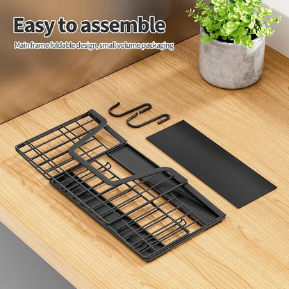 Magnetic Shelf for Fridge, Fruit Basket Magnet Shelves with 2 Hooks | Potato and Onion Storage Bins, Black Magnetic Organizer Side of Fridge Storage, Magnetic Spice Rack for Refrigerator Kitchen