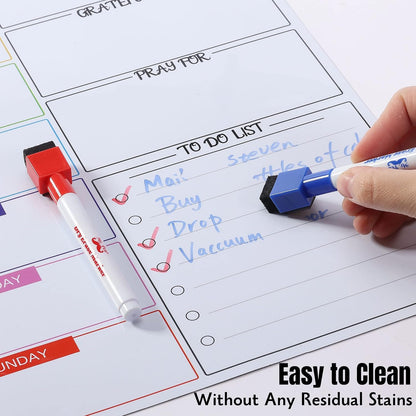 Mr. Pen- Magnetic Weekly Dry Erase Planner for Fridge, 12x15 Inches | Dry Erase Whiteboard Fridge Calendar with 4 Markers & Large Writing Space for Schedules, Chores