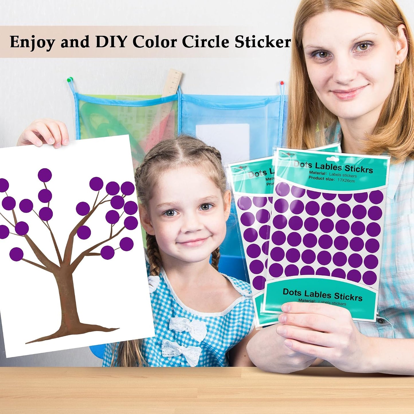 PARLAIM 1050 PCS Color Coding Labels Circle Dot Stickers,10 Color Style Colorful Coding Label Sticker for Office,Student Classroom