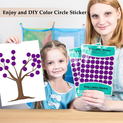 PARLAIM 1050 PCS Color Coding Labels Circle Dot Stickers,10 Color Style Colorful Coding Label Sticker for Office,Student Classroom