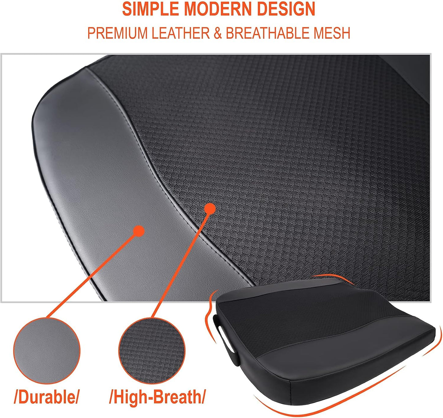Lofty Aim Car Seat Cushion, Memory Foam Car Seat Cushions for Long Driving | Comfy Car Seat Pillow for Pain Relief, Driver Seat Cushion Adds Height, Butt Cushion for Car, Truck, Office Chair, Black