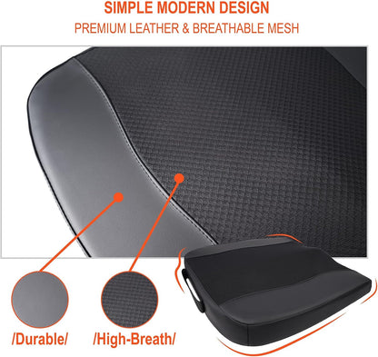Lofty Aim Car Seat Cushion, Memory Foam Car Seat Cushions for Long Driving | Comfy Car Seat Pillow for Pain Relief, Driver Seat Cushion Adds Height, Butt Cushion for Car, Truck, Office Chair, Black