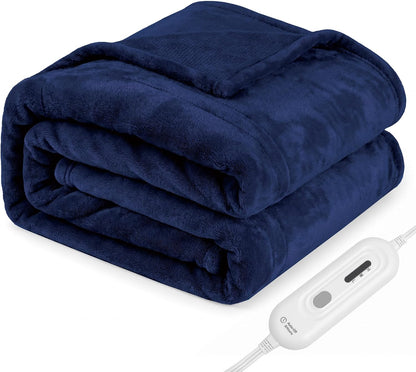 Tefici Heated Blanket Throw,Ultra Soft 2-Layer Flannel Electric Blanket