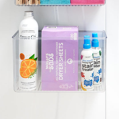 iDesign Magnetic Small Clear Plastic Organizer Bins | Laundry Room Storage