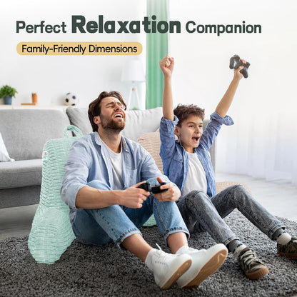 21" Higher Large Reading Pillow for Bed Adult, Back Pillow for Bed Sitting Up with Memory Foam Back Support with Arms Rest for Couch Chair Gray