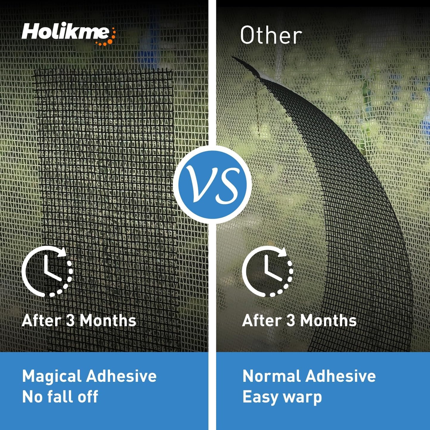 Holikme Window Screen Repair Tape, Door Window Fly Lanai Screen Repair kit Patch Tape Strong Adhesive Long Lasting Fiberglass Covering Wire Mesh Repair Tape Seal for Repair Holes Tears 2"W×80"L, Grey