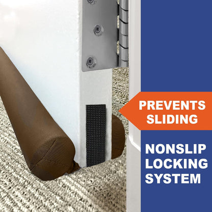 Twin Draft Guard Hug N Fit, Original Dual Draft Stopper Instantly Blocks Air from Entering, Water Repellent, Fits 28”-36” Length with 1.5” Energy Saver Tube