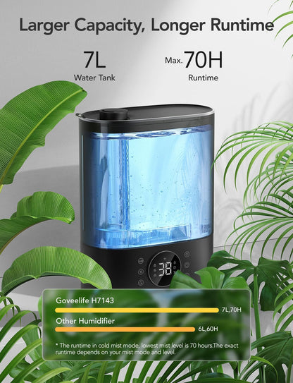 GoveeLife 7L Smart Humidifier for Bedroom, Warm & Cool Mist for Large Room