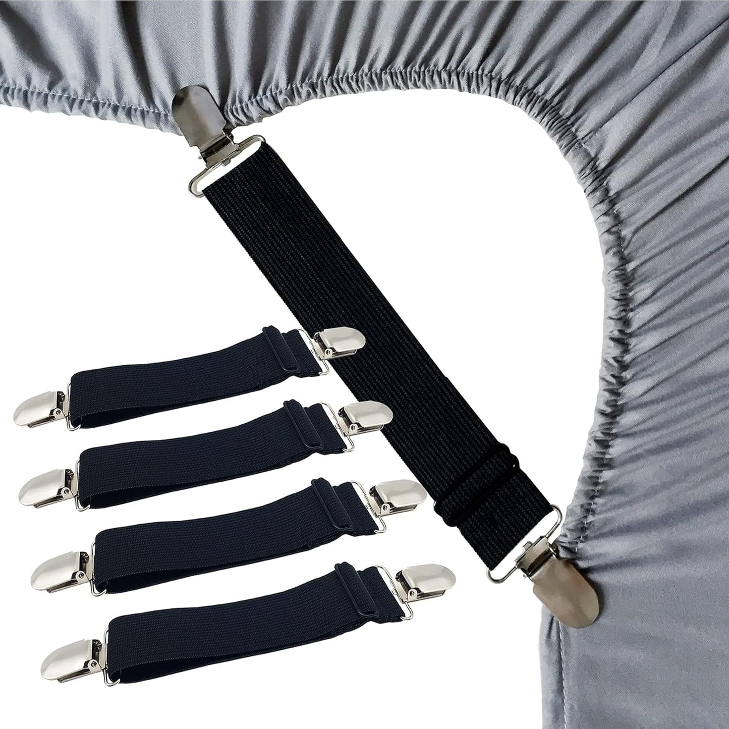 RayTour Sheet Straps Bed Sheet Keeper Holder for Corners Sheet Stays Suspender Clips Fitted Sheet Holder Clips Garters Fasteners Mattress Clamps