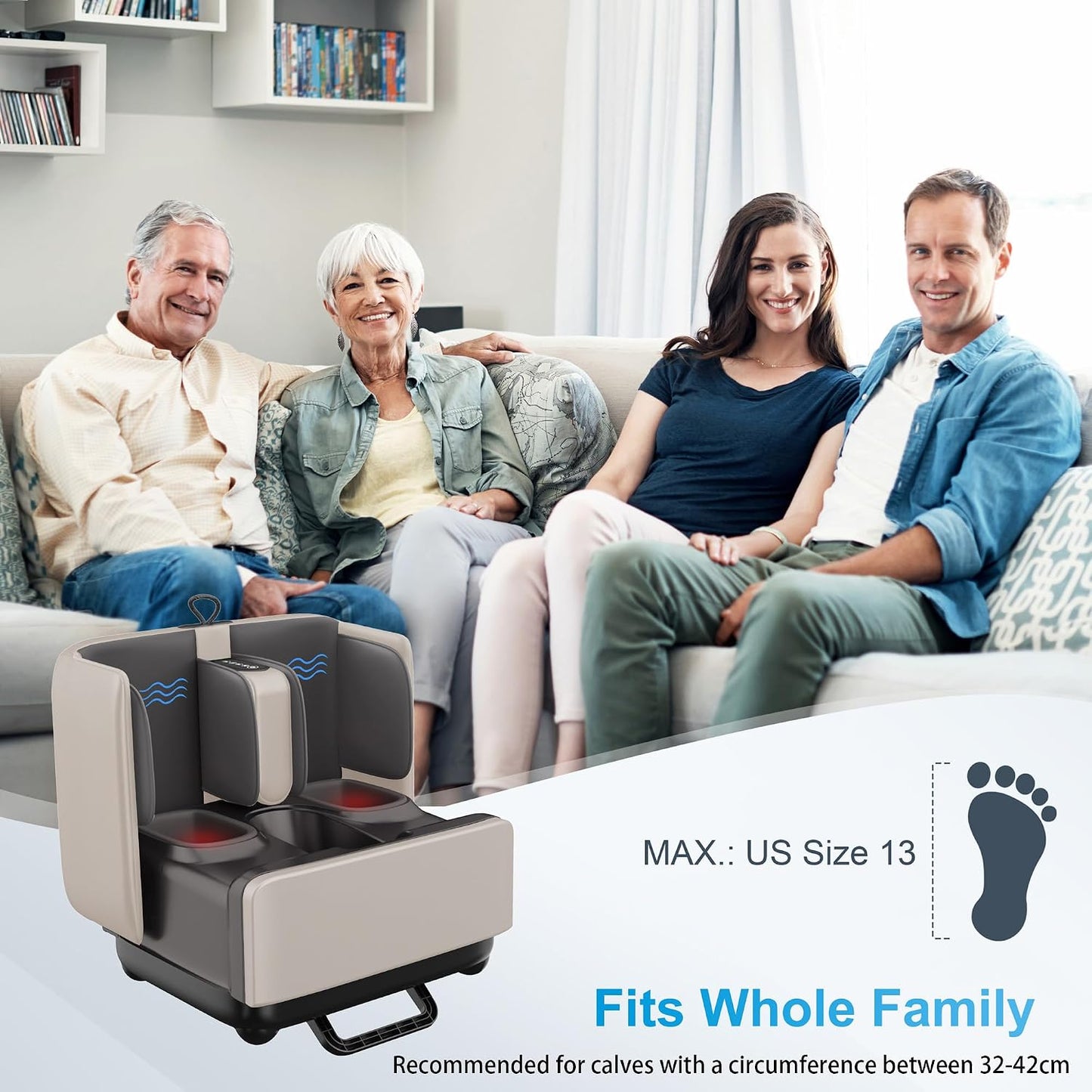 COMFIER 2 in 1 FSA Foot Massager Machine, HSA Shiatsu Foot and Calf Massager with Heat,Kneading,Vibration,Compression Massagers for Feet Health,Ankle & Leg Tired, Plantar Fasclitis,Gift for Men Women