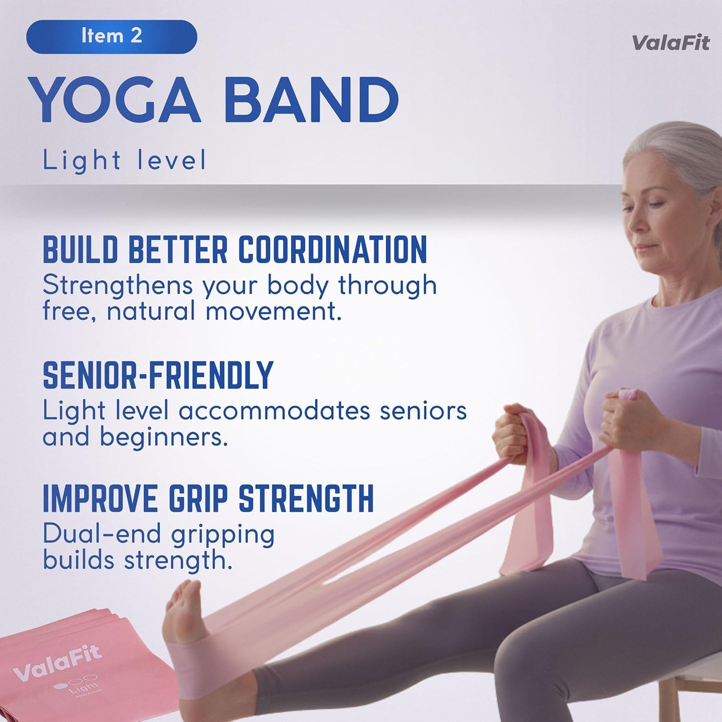 [All-in-One Kit] Chair Yoga for Seniors Over 60 | Cards + Bands + QR Videos | 71 Large Print Durable Cards • 6 Guided Flows • Build Mobility, Balance, Strength & Cardio • Gift for Parents & Grandparents