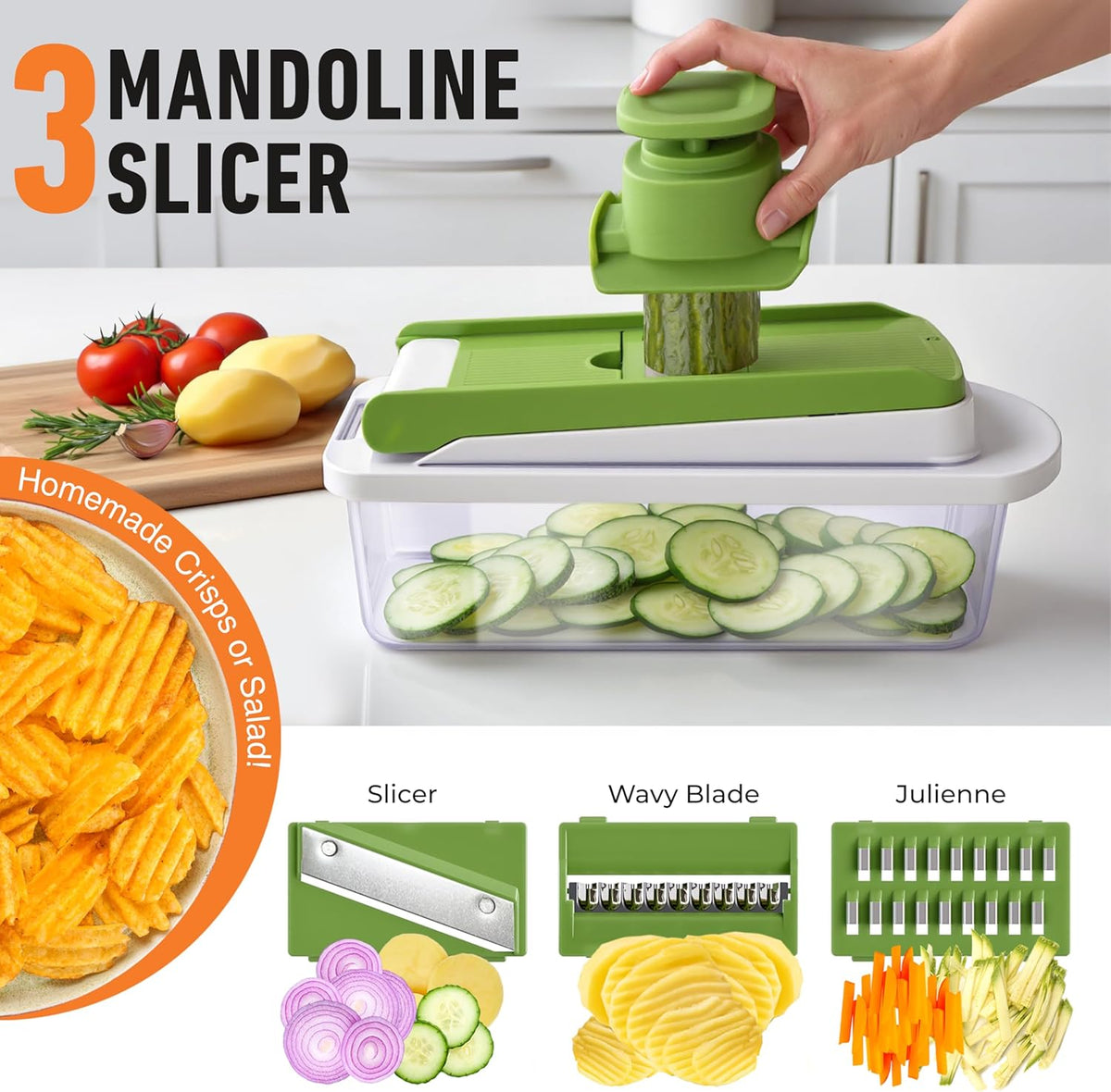 Mueller Pro-Series All-in-One, 12 Blade Mandoline Slicer for Kitchen